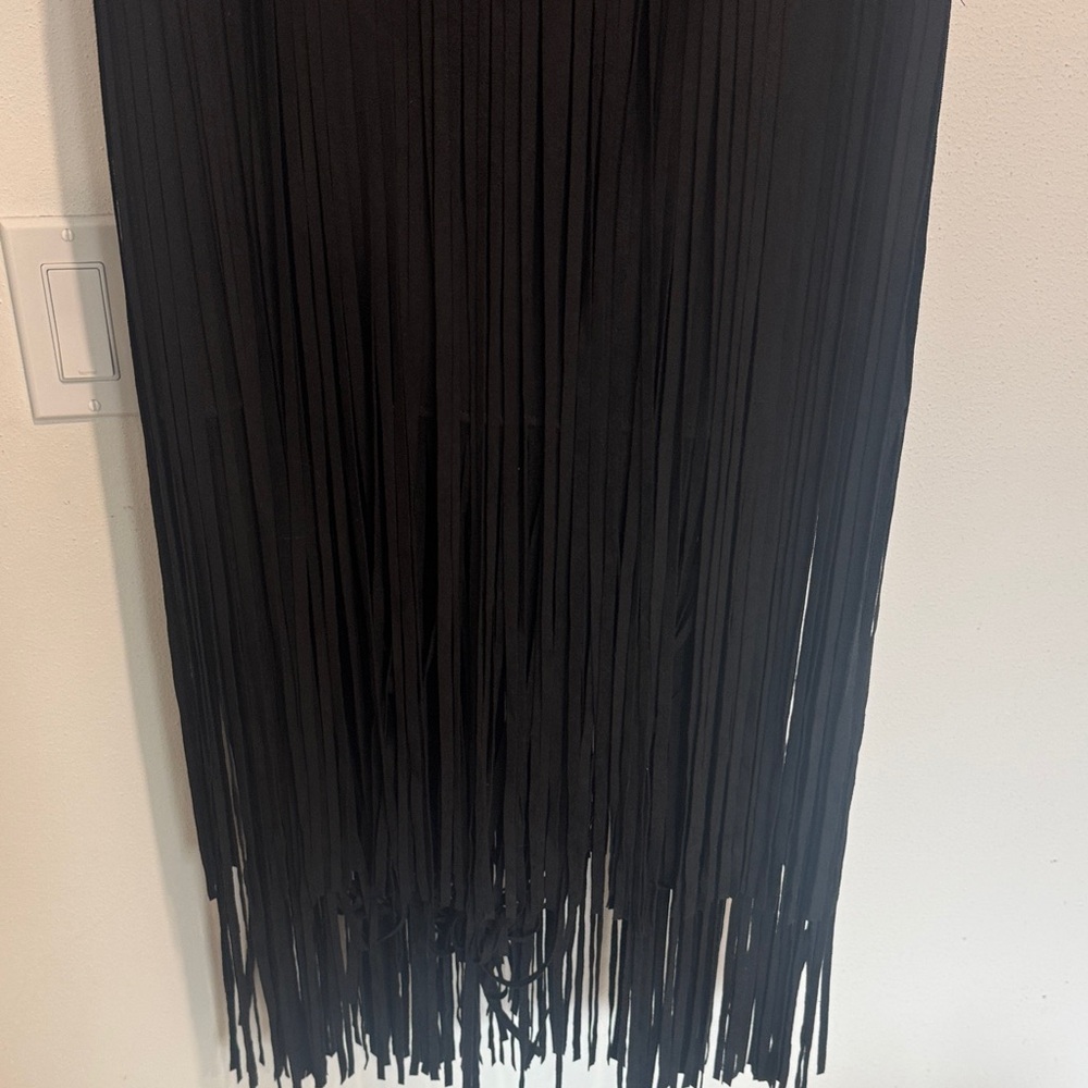 Joh Elegant Black Fringe Skirt - Picture 3 of 6